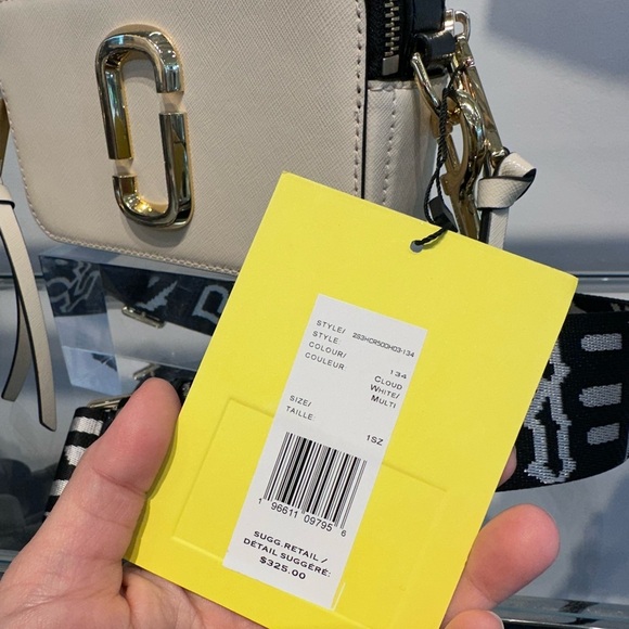 NWT! NEW! Marc Jacobs The Bi-Color Snapshot Cream and Black Crossbody Bag - Picture 11 of 16